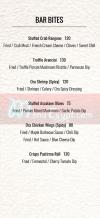 Ora Restobar menu